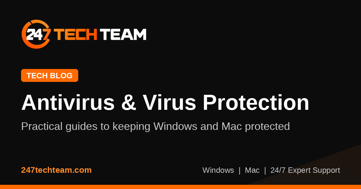 Person comparing antivirus settings on a Windows laptop and Mac desktop